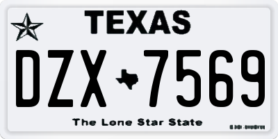 TX license plate DZX7569