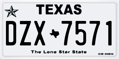TX license plate DZX7571