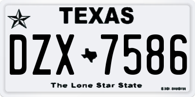 TX license plate DZX7586