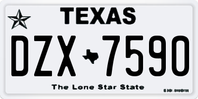 TX license plate DZX7590