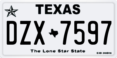 TX license plate DZX7597