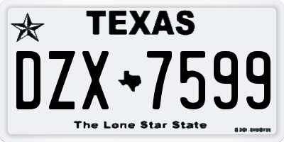TX license plate DZX7599