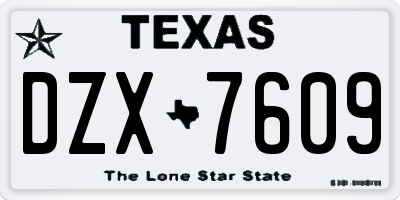 TX license plate DZX7609