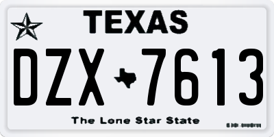 TX license plate DZX7613