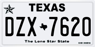 TX license plate DZX7620