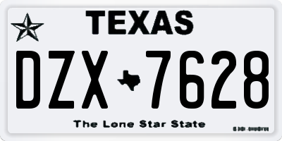 TX license plate DZX7628