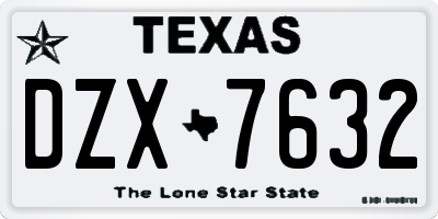 TX license plate DZX7632