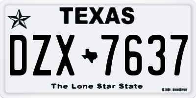 TX license plate DZX7637