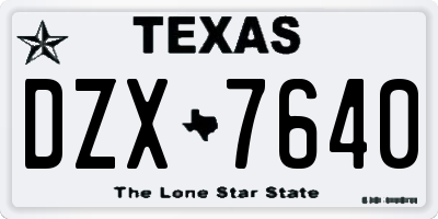 TX license plate DZX7640