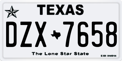 TX license plate DZX7658