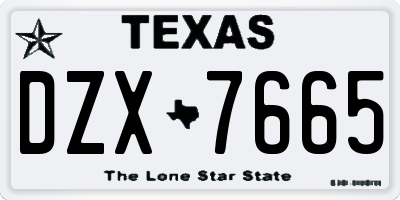 TX license plate DZX7665