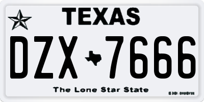 TX license plate DZX7666