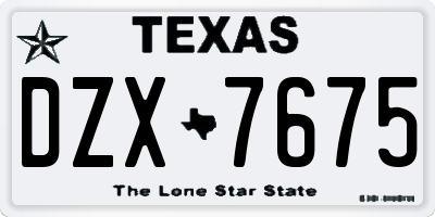 TX license plate DZX7675