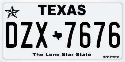 TX license plate DZX7676
