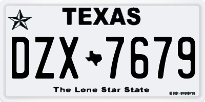 TX license plate DZX7679