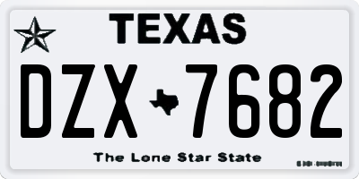 TX license plate DZX7682