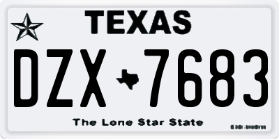 TX license plate DZX7683