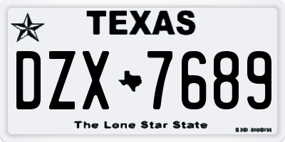 TX license plate DZX7689