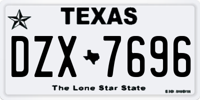 TX license plate DZX7696