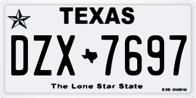 TX license plate DZX7697