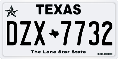 TX license plate DZX7732