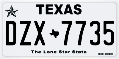 TX license plate DZX7735