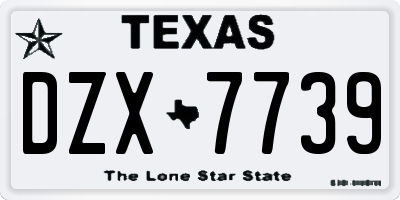 TX license plate DZX7739
