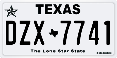 TX license plate DZX7741