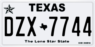 TX license plate DZX7744