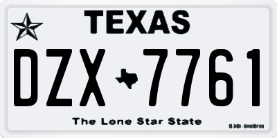 TX license plate DZX7761