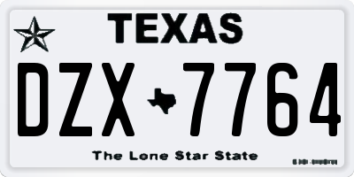 TX license plate DZX7764