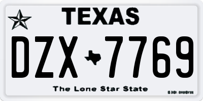 TX license plate DZX7769