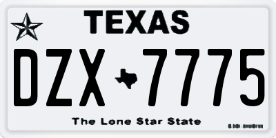 TX license plate DZX7775
