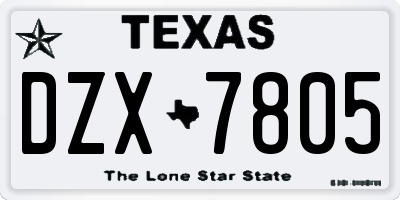 TX license plate DZX7805