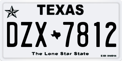 TX license plate DZX7812