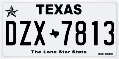 TX license plate DZX7813