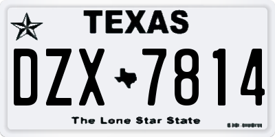 TX license plate DZX7814