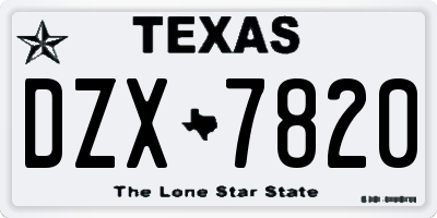 TX license plate DZX7820