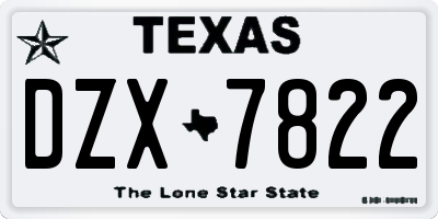 TX license plate DZX7822