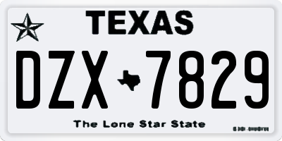 TX license plate DZX7829