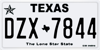 TX license plate DZX7844