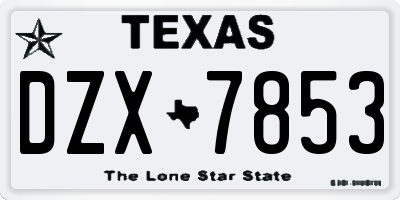 TX license plate DZX7853