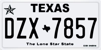 TX license plate DZX7857