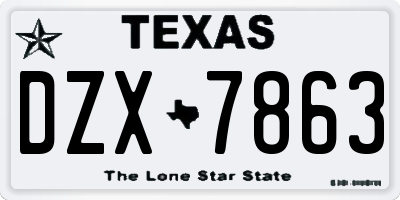 TX license plate DZX7863