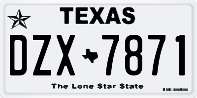TX license plate DZX7871