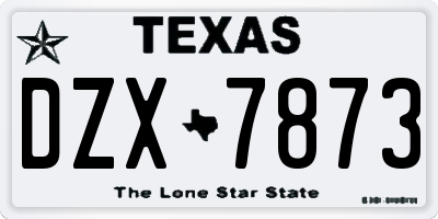 TX license plate DZX7873