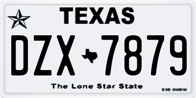 TX license plate DZX7879