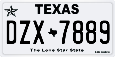 TX license plate DZX7889