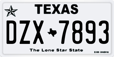 TX license plate DZX7893