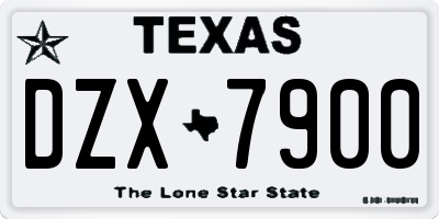 TX license plate DZX7900